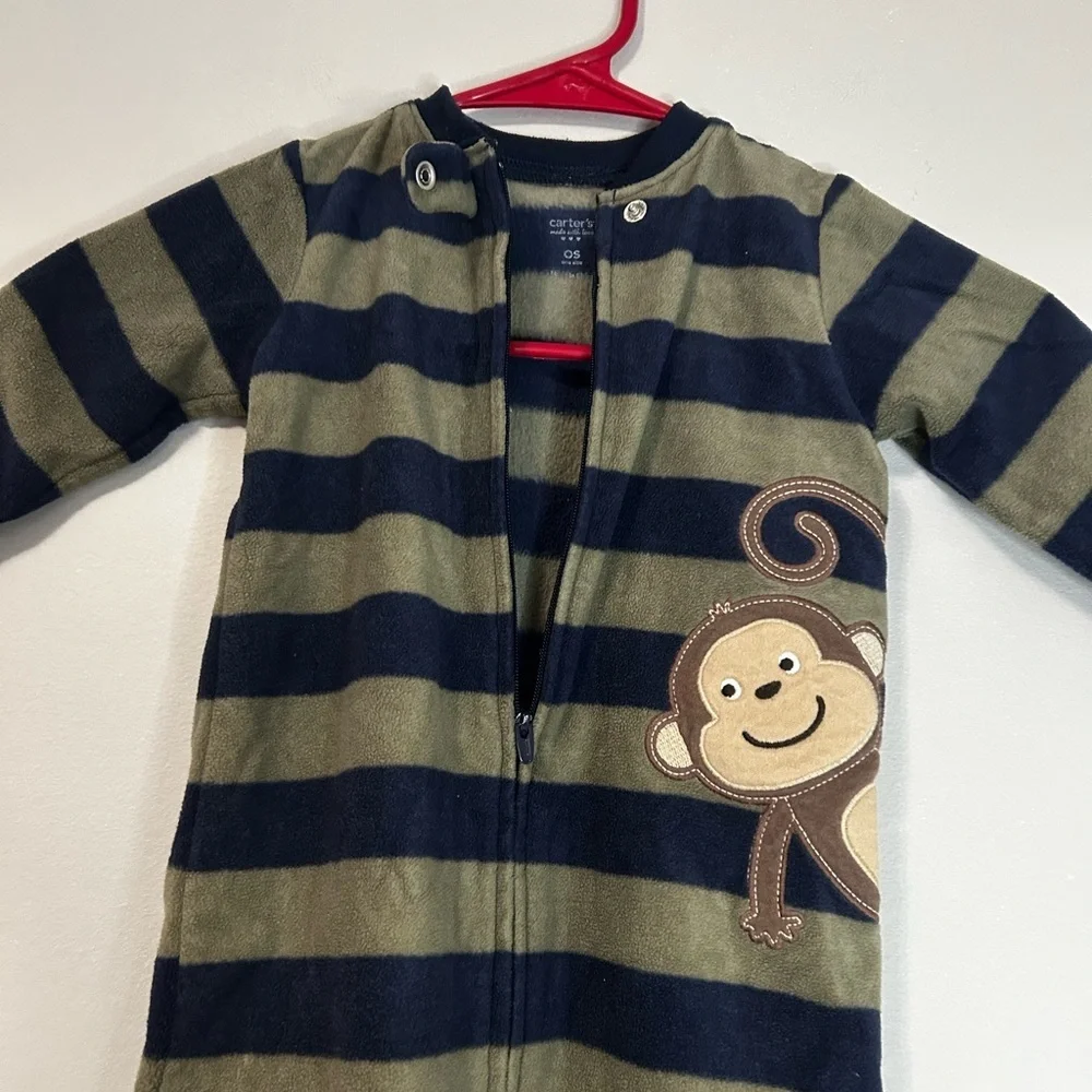 Carter's Green and Blue Striped Monkey Sleep Sack, 0-9 M